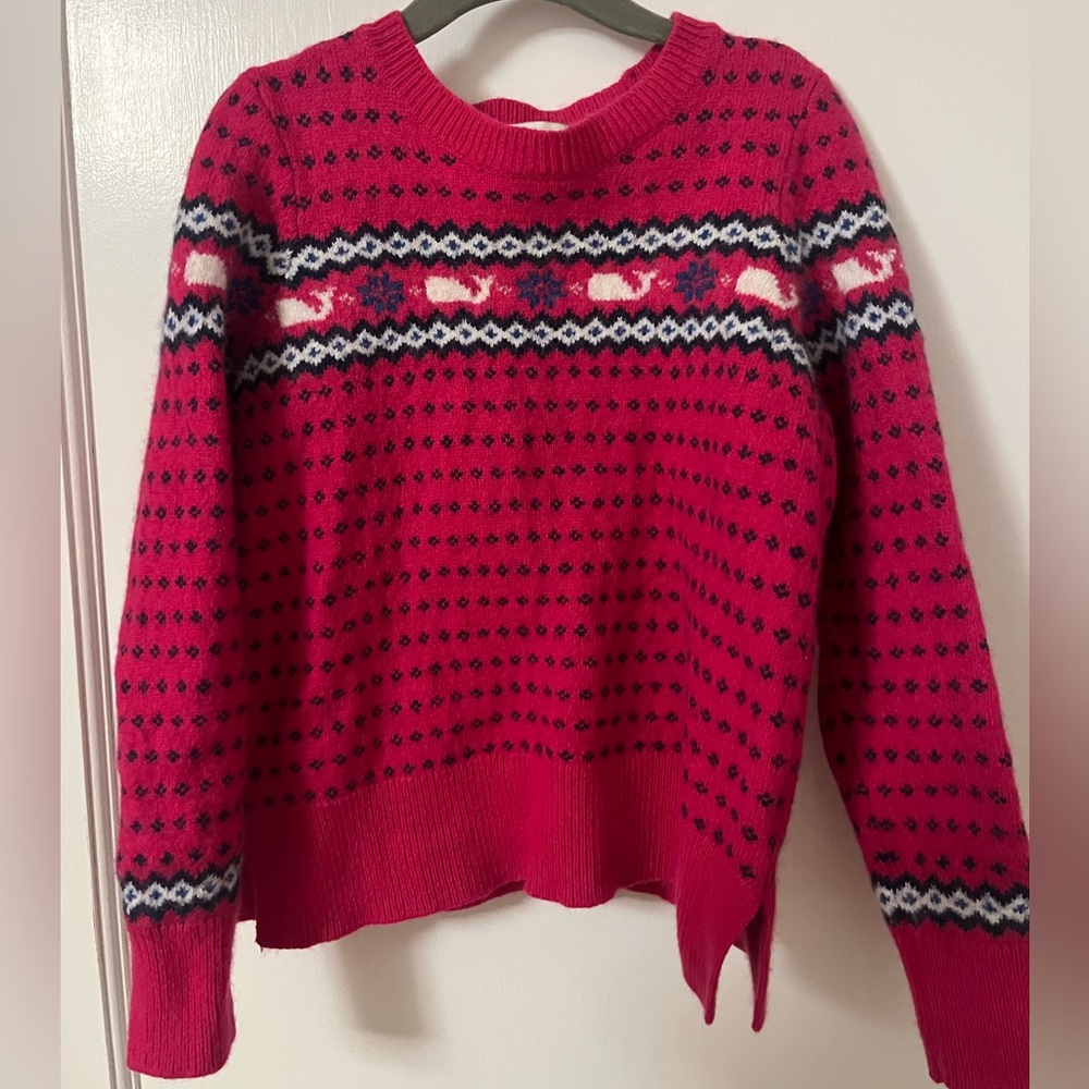 Girls M Pink Vineyard Vines Fair Isle Sweater